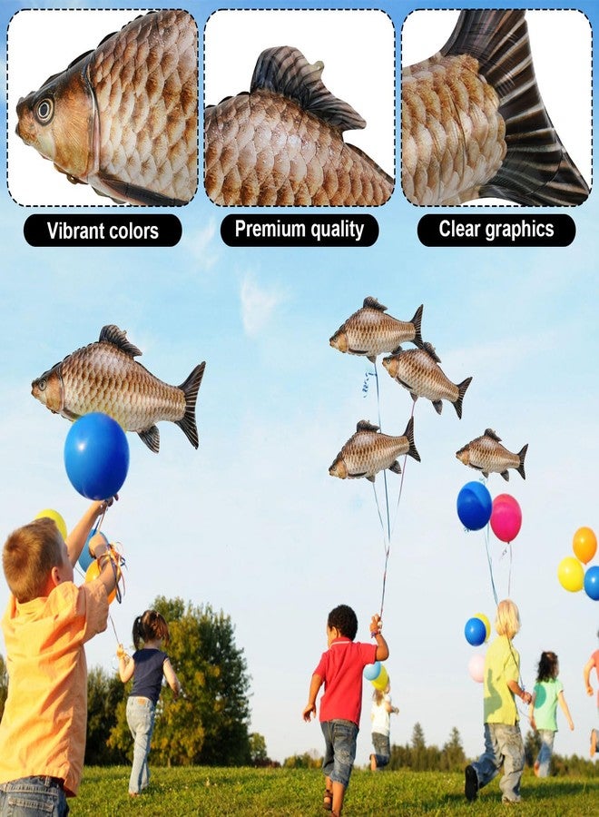 lasuroa 5pcs Fish Balloons, 33in Cute Realistic Inflatable Fish Balloons with Ribbon Gone Fishing Themed Party Decorations Supplies Practical Accessories for Birthday Parties Decorations - Image 4