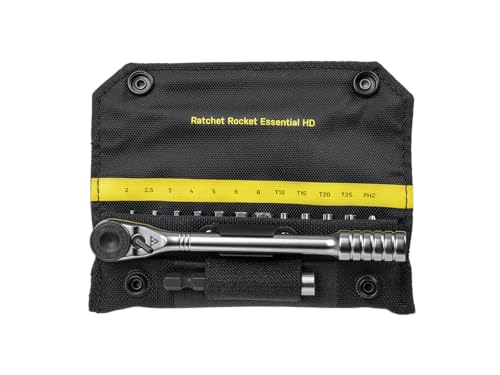 Topeak Ratchet Rocket Essential HD TT2633 15Function HighTorque Mini Ratchet Tool Kit 60Nm Capacity 13 Bits Magnetic Bit Holder Nylon 1000D Case Compact 202g Design - Image 1