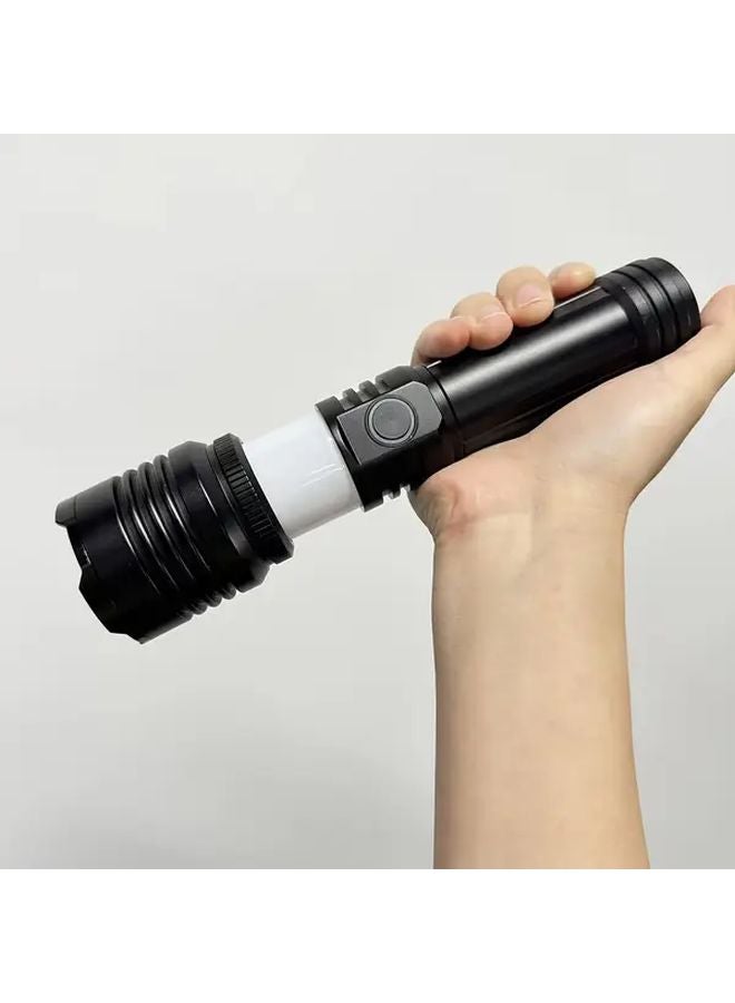 5000mAh Aluminum Alloy Power Bank Flashlight With Ignition Lens Telescopic Zoom Camping Light - Image 3