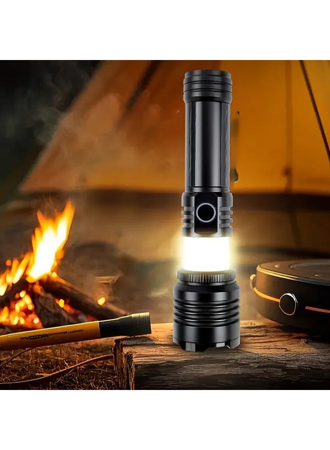 5000mAh Aluminum Alloy Power Bank Flashlight With Ignition Lens Telescopic Zoom Camping Light - Image 4