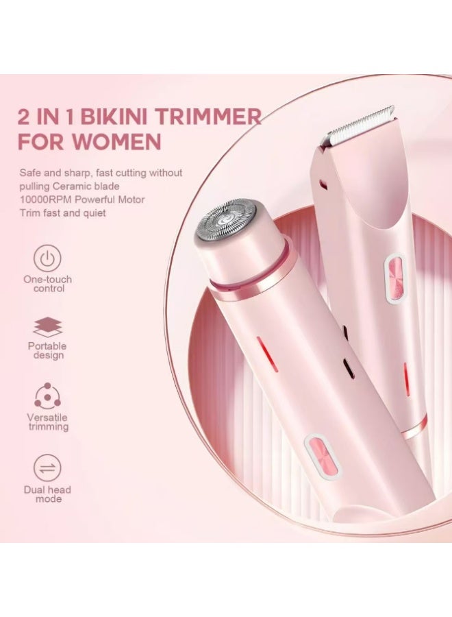 مزيل شعر كهربائي ثنائي الرأس لمنطقة البيكيني للنساء - 2 في 1 - Image 3
