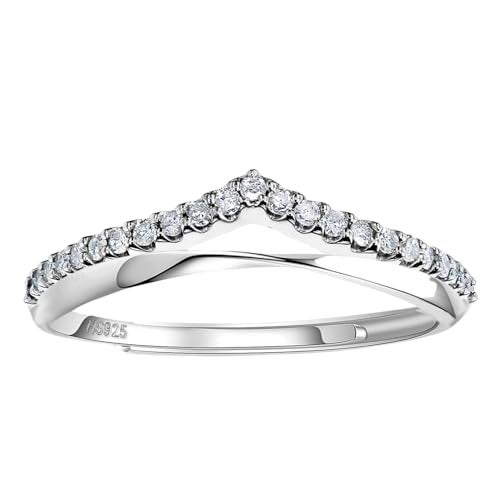 HighSpark 925 Silver Solitaire Rings for Women | Adjustable Contemporary Style | 92.5 Sterling Silver & Diamond Like Brilliance Sparkling Zirconia | Lovely Gift - Crown - Image 1