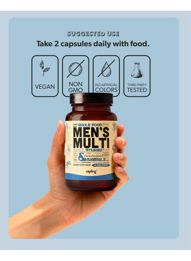 sapling Multivitamin for Men - Daily Men’s Multivitamin - Methylated B Complex with Whole Food Ingredients, Vitamin B12, Folate, A, C, D3, E, K2, Organic Fruits & Vegetables - Vegan, Non-GMO - 60 Caps  - Image 5
