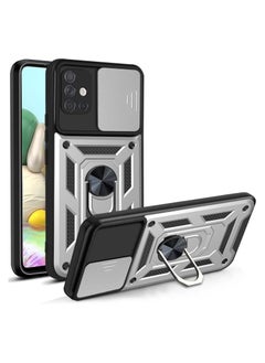 Generic samsung a51 Shield Full Protection Case With Metal Ring &Slide Camera Cover For samsung a51 