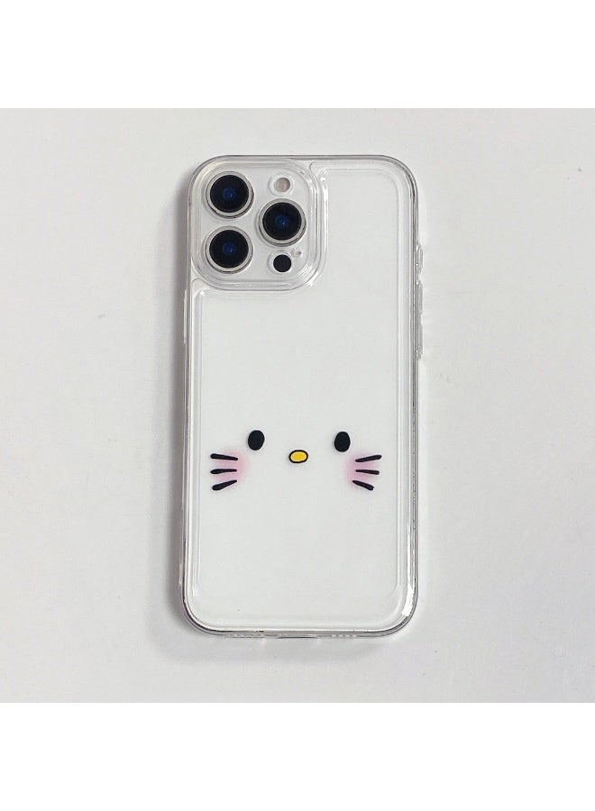 NIBEMINENT Cute Kitten Expression Protective TPU Case Cover For iPhone 16 Pro Max - Image 1
