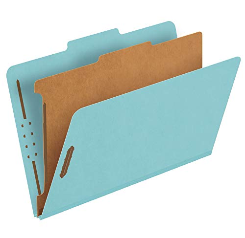 Pendaflex مجلدات تصنيف معاد تدويرها من بندافليكس، 1 فاصل، مشابك مدمجة 2"، قطع 2/5، حجم قانوني، أزرق فاتح، علبة من 10 (28777R) - Image 1