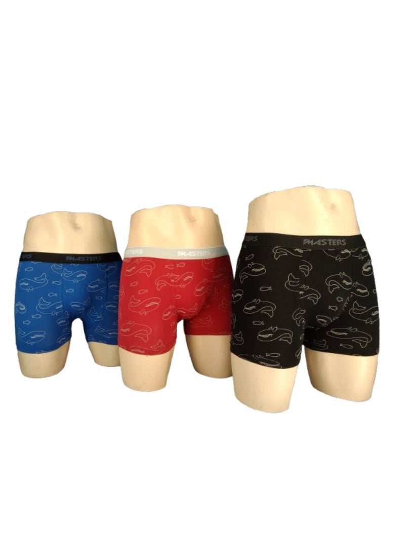 Jet Masters Underwear For Men Boxer Cotton Stretch3P-Multicolore  - Image 1