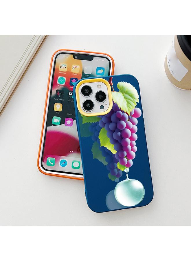 اس-توب جراب لهاتف iPhone 15 Pro بنمط العنب من البولي كربونات الهجينة المصنوعة من مادة TPU - Image 4