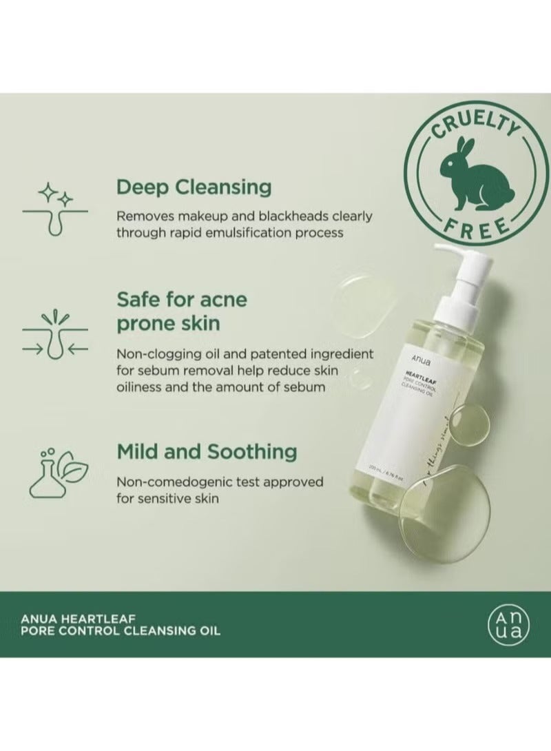 HK Anua Heartleaf Pore Control Cleansing Oil & Deep Cleansing Foam Korean Facial Cleansers, Daily Makeup Blackheads Removal ( 200 ml / 150 ml ) 350ml - Image 4