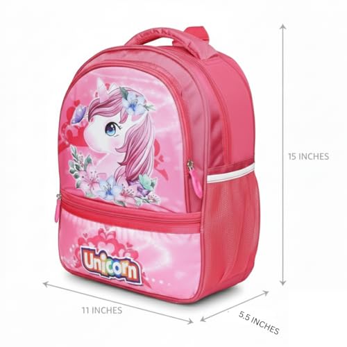 Stylbase Cartoon Printed School Bag for Boys and Girls | Waterproof Backpack Bag for Travelling Sports | Kids Bag Ideal for UKG Nursery 1st Class | School Bags for 5 7 Years 15 Inches - Image 4