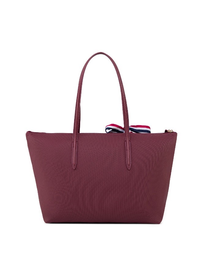 Tommy Hilfiger Denim حقيبة حقيبة حقيبة حقيبة نسائية برغندي، موضة كلاسيكية توقيع متعدد الاستعمالات شريط كبير السعة حقيبة كتف للسفر، العمل، صالة رياضية، - Image 3