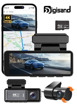4K Dash Cam for Car Front and Back 3.2 Inch Screen 64GB Card Car Dash Camera with Built-in WiFi GPS, Night Vision, Video Recorder - pzsku/ZFC6DEB8F49904752FC01Z/45/1744165118/ab30e0d4-7ed8-4ca2-aa73-2cfa9d1b903f