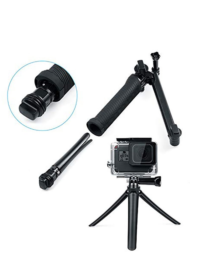 3 Way Tripod for Go Pro Hero 10/9/8/7/6/5/4/3/2/1 Series and other Action Cameras, Detachable Extendable Selfie Stick Pole with Hand Grip Stand - Image 5