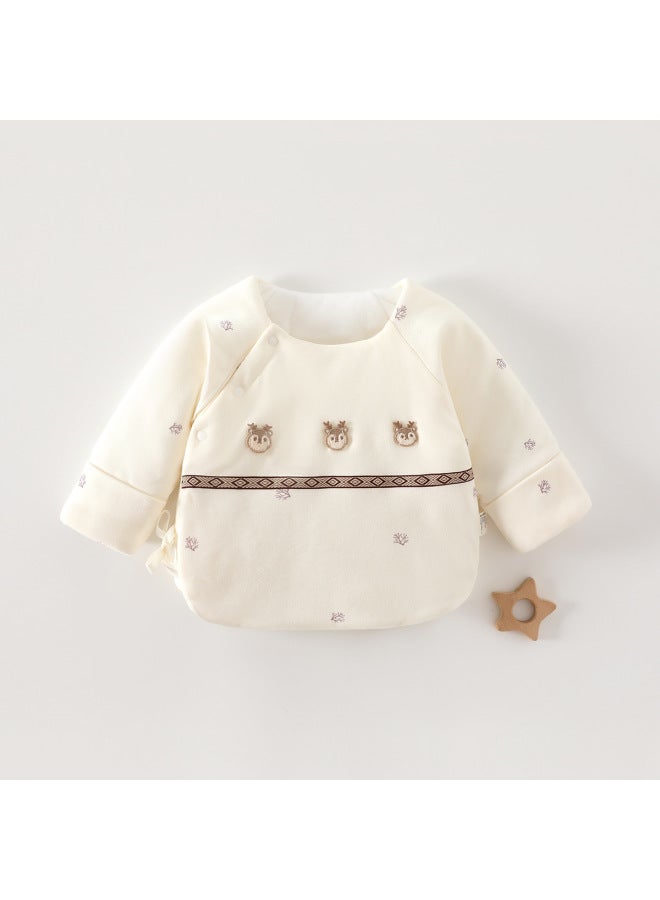 Newborn Baby Clothes Autumn And Winter Baby Thickeneded Tops Boneless Quilted Warm Half-back Clothes Newborn Monk Clothes