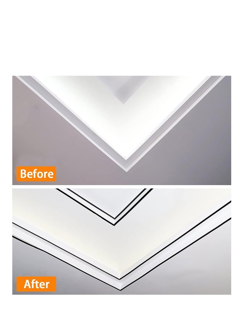 SYOSI Stainless Steel Wall Molding Trim Peel and Stick, Flexible Self Adhesive Metal Trim for Ceiling, Mirror Frame and More, Mirror Like Finish Metallized Black  - Image 2