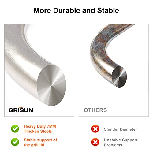 GRISUN Grill Lid Holder for Weber Charcoal Kettle Grill 22.5 Inch, 18.5 Inch, Stainless Steel Slide a Side Lid Prop, Charcoal Kettle Accessories, BBQ Accessory for Weber Kettle - Image 5