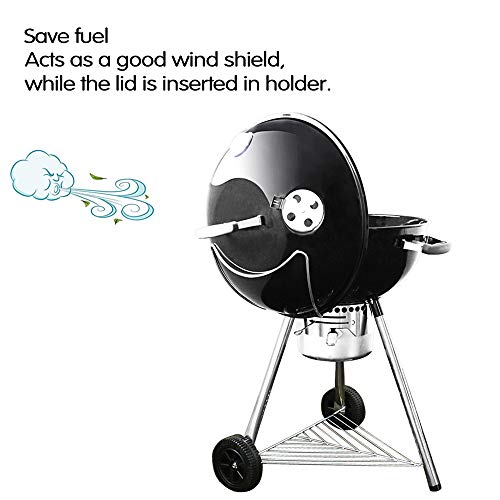 GRISUN Grill Lid Holder for Weber Charcoal Kettle Grill 22.5 Inch, 18.5 Inch, Stainless Steel Slide a Side Lid Prop, Charcoal Kettle Accessories, BBQ Accessory for Weber Kettle - Image 4
