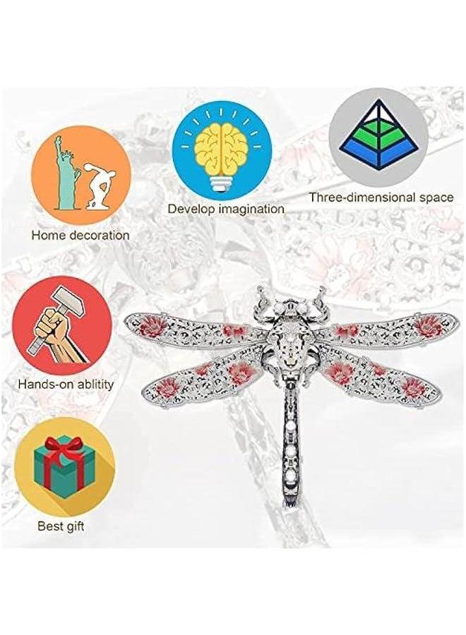 3D Metal Puzzle, Dragonfly Model Kits, Insect Themed Animal Fashion Brooch Assembling DIY Puzzles to Build, Building Kits for Teens and Adults, Decoration Gift - Image 3