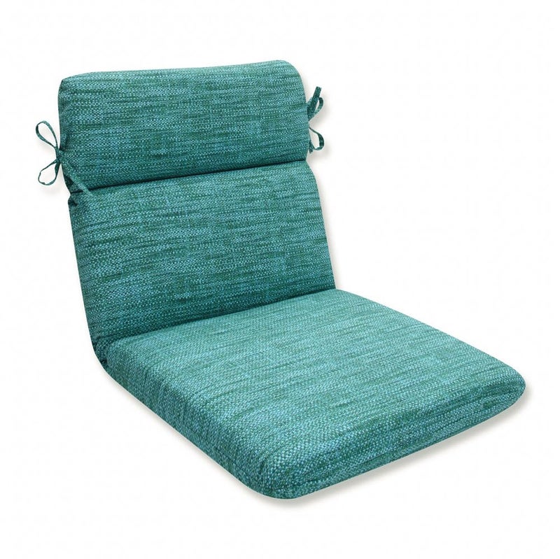 Pillow Perfect Pillow Perfect Remi Solid IndoorOutdoor One Piece Chair Cushion Deep Seat Weather and Fade Resistant Round Corner  405 x 21 Blue 