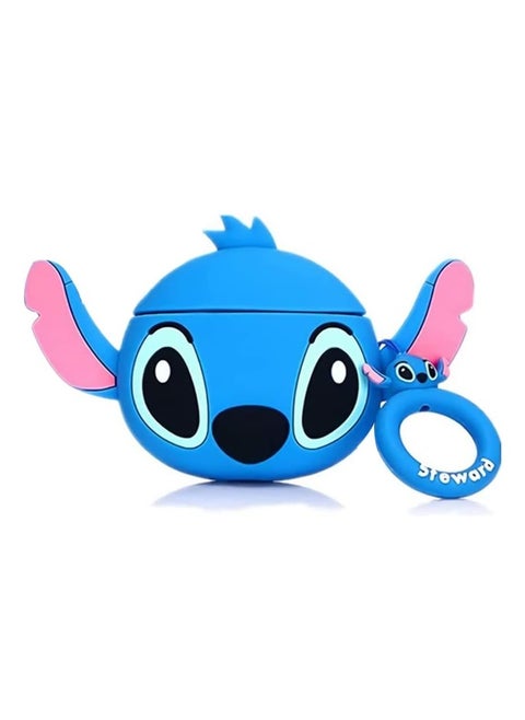 ompatible with Airpods 4 Generation Case Cute 3D Cartoon Funny Cover with Cleaner Kit (Big Ear Stitch Blue)