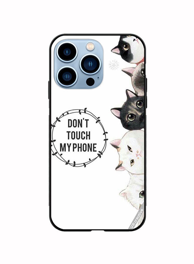 VR CREATIVE Protective Case Cover For Apple iPhone 14 Pro Cats Dont Touch My Phone Design Multicolour - Image 1