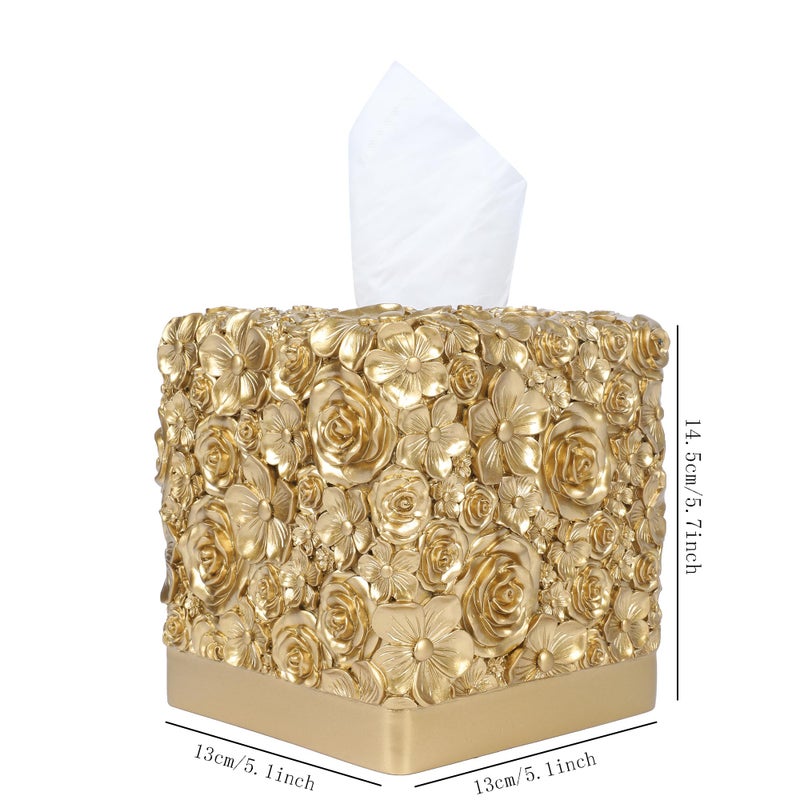 Hymmah Modern Square Tissue Box Cover Holder,Bathroom Accessories Decor Unique Design Tissue Box Cover for Bathroom Vanity Counter Tops Also Great for Bedrooms and Living Rooms - Image 2
