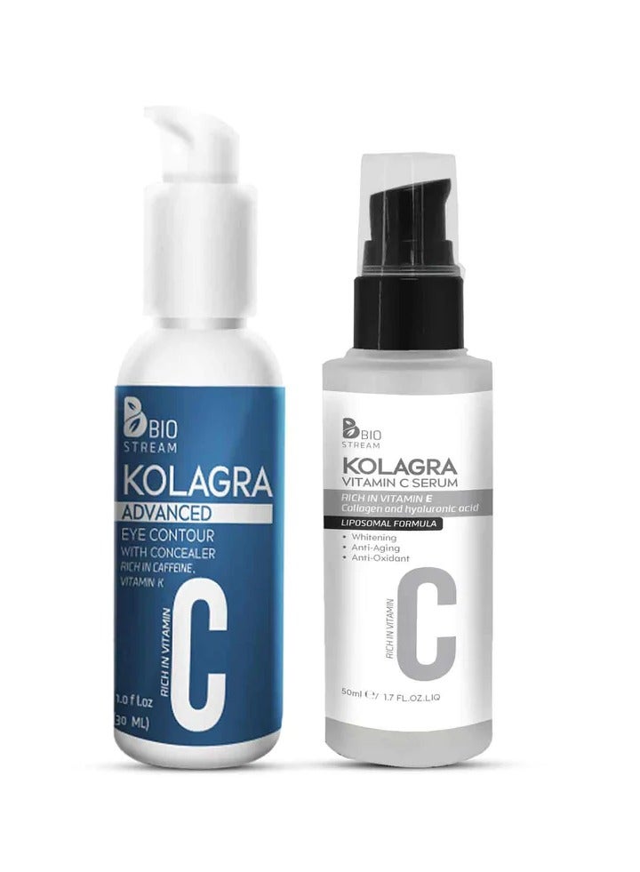 KOLAGRA Vitamin C Serum with Liposome Technology 30 ml + Kolagra Eye Contour Cream with Concealer 30 ml 