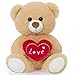 SNOWOLF Small Teddy Bear Cute Soft Stuffed Animal Plush Toy I Love You Bears Holding Red Heart for Baby Shower Kids Girls Girlfriend Christmas Valentines Day Wedding Anniversary Birthday Light Brown - Image 2
