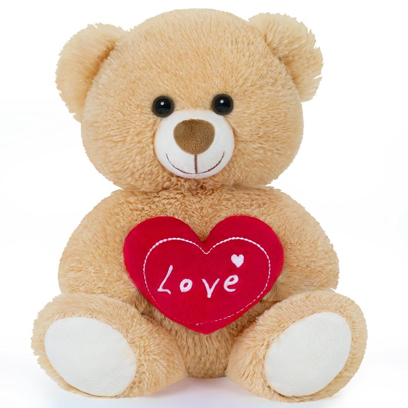SNOWOLF Small Teddy Bear Cute Soft Stuffed Animal Plush Toy I Love You Bears Holding Red Heart for Baby Shower Kids Girls Girlfriend Christmas Valentines Day Wedding Anniversary Birthday Light Brown - Image 3