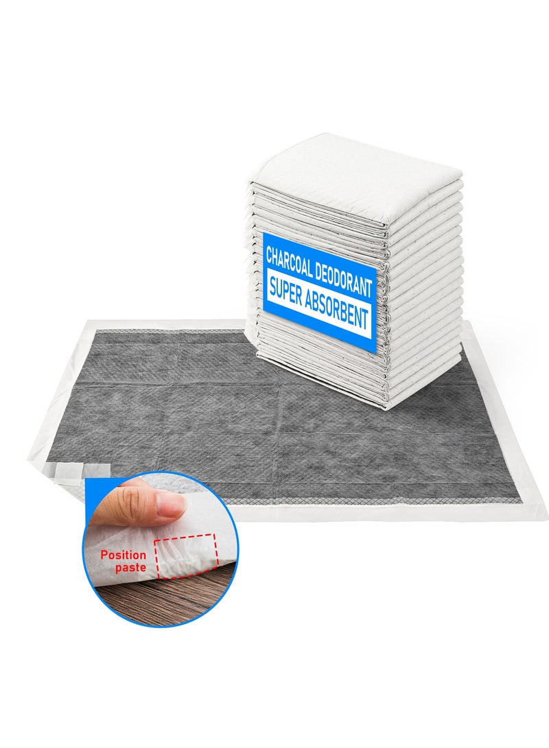 ANTIER Pee Pads for Dogs，L 60x60cm, Charcoal Pet Pee Pads Odor-Control & Super Absorbent, Pet Urine Pad, 7-Layer Quick Dry & Leak-Proof with Adhesive Tabs, Disposable (120 Counts) - Image 1