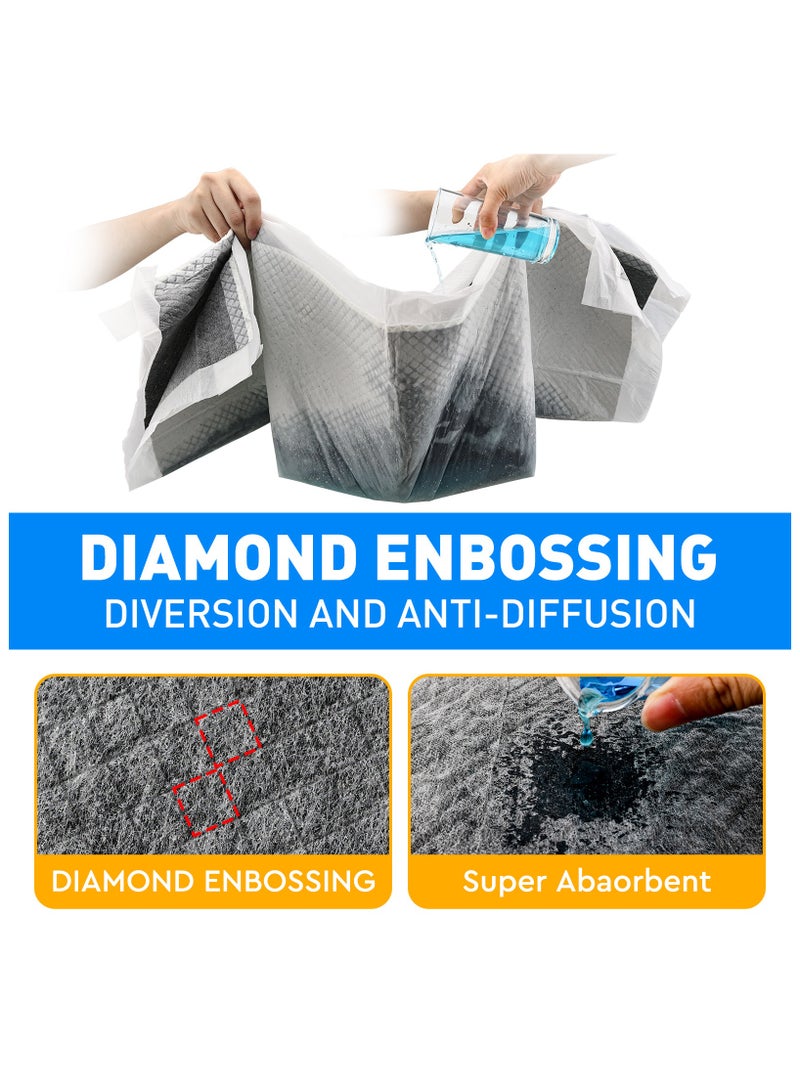 ANTIER Pee Pads for Dogs，L 60x60cm, Charcoal Pet Pee Pads Odor-Control & Super Absorbent, Pet Urine Pad, 7-Layer Quick Dry & Leak-Proof with Adhesive Tabs, Disposable (120 Counts) - Image 3