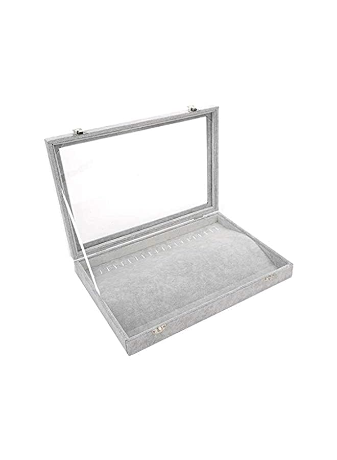 vesus Jewelry Boxes Organizer Necklace Pendant Jewelry Display Storage Box Holder With Window 20 Necklaces Ideal Gift Box for Wife Girlfriend, Grey, SSZ162 - Image 2