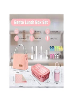 Arabest Bento Lunch Box, Meal Preparation Compartment Lunch Box Container for Children and Adults, Lunch Organizer, Pink  - Image 3