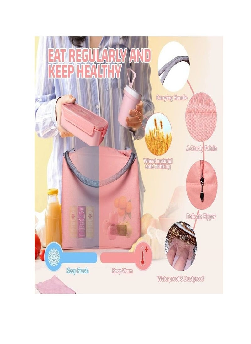 Arabest - Bento Lunch Box, Meal Preparation Compartment Lunch Box Container for Children and Adults, Lunch Organizer, Pink - Image 1
