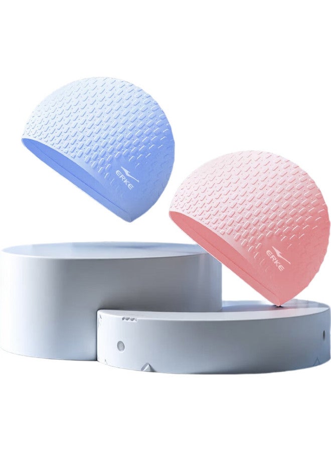 ERKE Silicone Swim Cap, Granular Silicone, Unisex For Adults, Concave Non-Slip Comfortable Long Hair Non-Binding Bubble Swimming Cap - Image 1