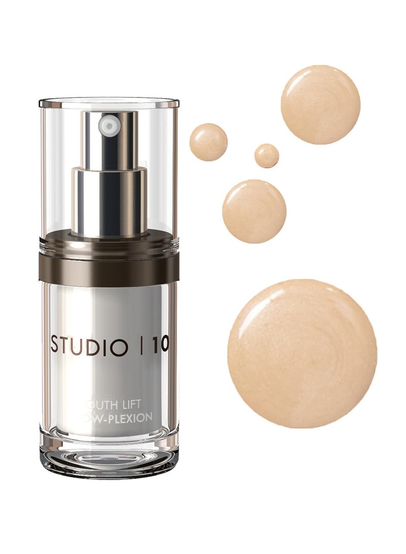 Studio 10 Skin Lift Glow Plexion Liquid Glow Primer Illuminator and Highlighter Hydrates Firms and Lifts Mature Skin for a Youthful Radiant Glow Versatile Face Makeup Illuminating Primer - Image 1