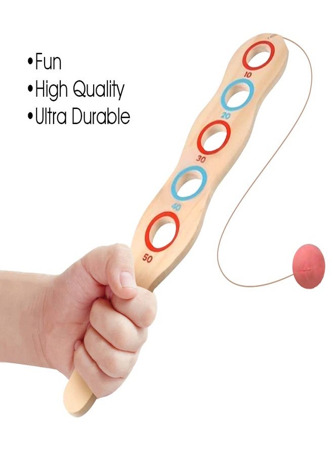 ArtCreativity لعبة Paddle الخشبية من ArtCreativity، مجموعة من 2، لعبة مجداف خشبي مع كرة حمراء على خيط، ألعاب خارجية للأولاد والبنات، ألعاب الشاطئ والفناء الخلفي للأطفال والبالغين، فكرة هدية رائعة - Image 5