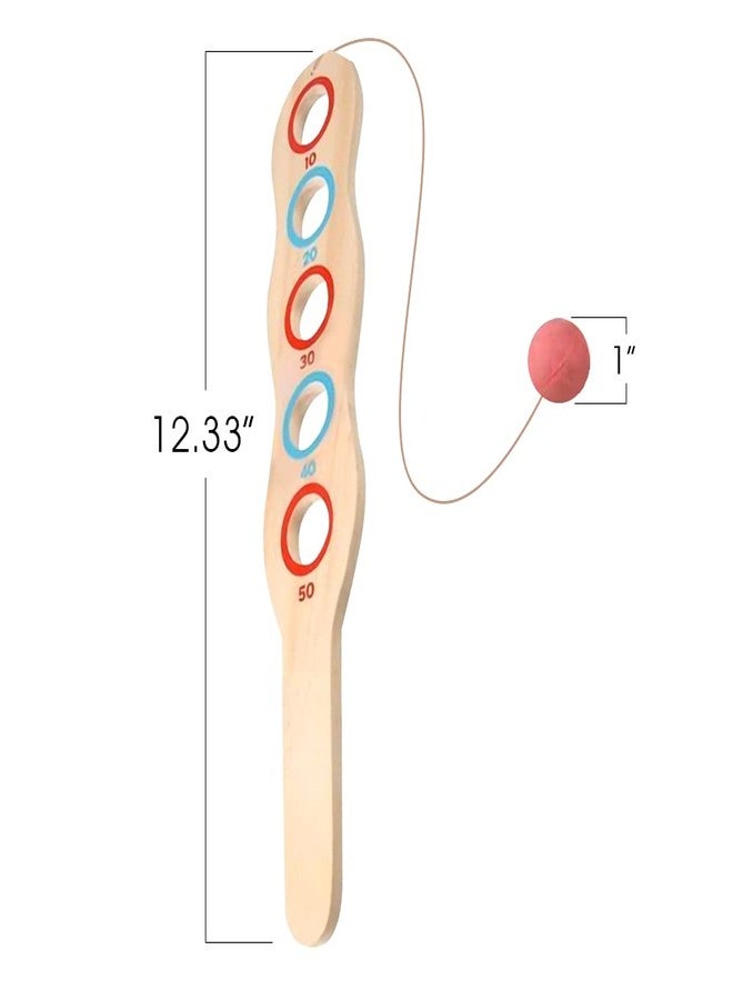 ArtCreativity لعبة Paddle الخشبية من ArtCreativity، مجموعة من 2، لعبة مجداف خشبي مع كرة حمراء على خيط، ألعاب خارجية للأولاد والبنات، ألعاب الشاطئ والفناء الخلفي للأطفال والبالغين، فكرة هدية رائعة - Image 3