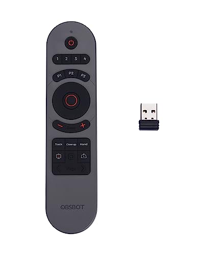 OBSBOT Tiny 2 Remote Control, Smart Remote for Tiny 2/Tiny 2 Lite/Tiny 4K/1080P Webcam, Wireless Connection via USB Receiver, Combination of Remote Control and Presentation Clicker - Image 1
