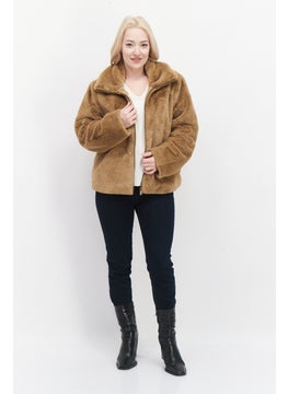French Connection Women Textured Softshell Jacket, Tan  - Image 4