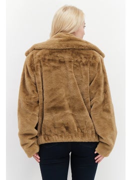French Connection Women Textured Softshell Jacket, Tan  - Image 3