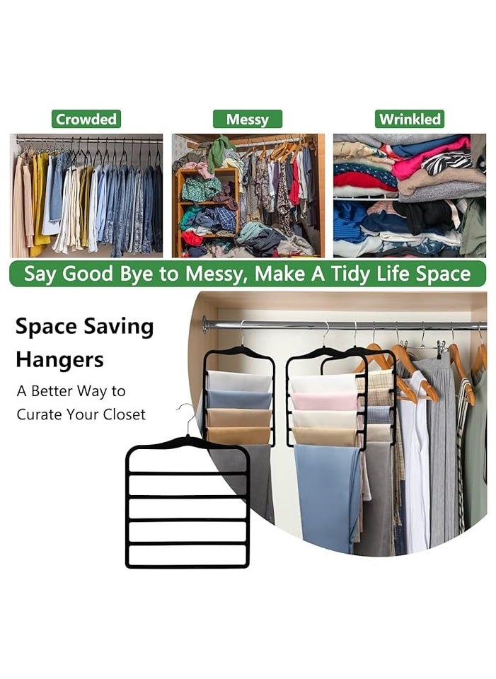 General Closet Organizers and Storage,3 Pack Organization and Storage Pants-Hangers-Space-Saving,Velvet Hanger for Dorm Room for College Students Girls Boys Guys Hanging Jean Scarf  - Image 5