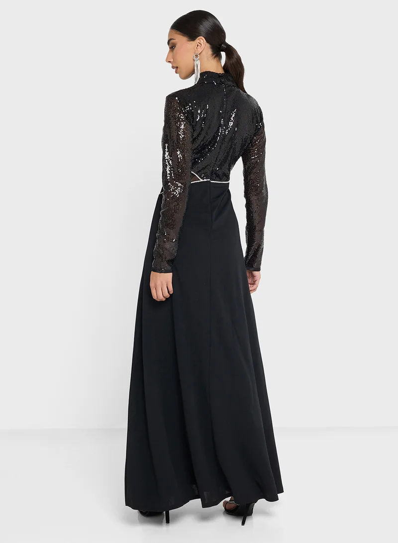 جولدن ابل Sequin Top Maxi Dress