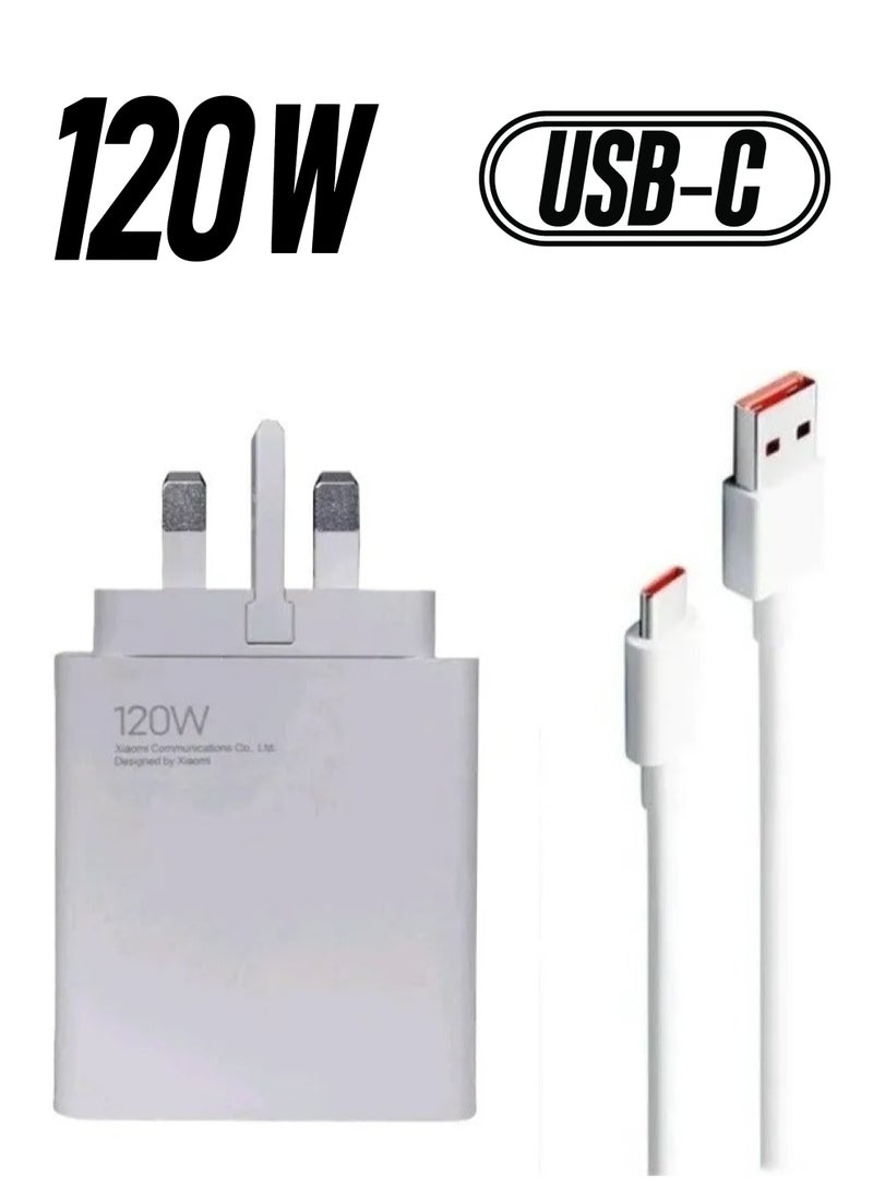 ELTRAZONE Genuine Xiaomi 120W Ultra Fast Charger with USB-C 6A Cable, UK Plug, Fast Charging for Xiaomi Devices - Image 1