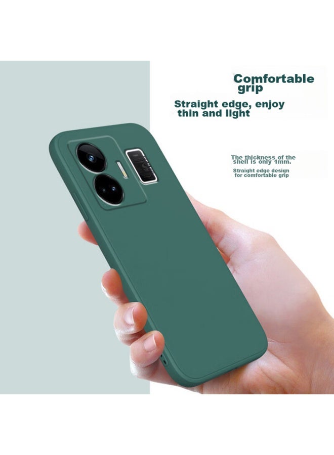 MAIKUQI حافظة هاتف Maikuqi Zhenwo Gt Neo5، غطاء واقي Realme Gt Neo5، تغطية كاملة من السيليكون السائل، مضاد للأوساخ، مضاد لبصمات الأصابع، رفيع للغاية، حافظة ناعمة مضادة للصدمات، أسود كلاسيكي - Image 4