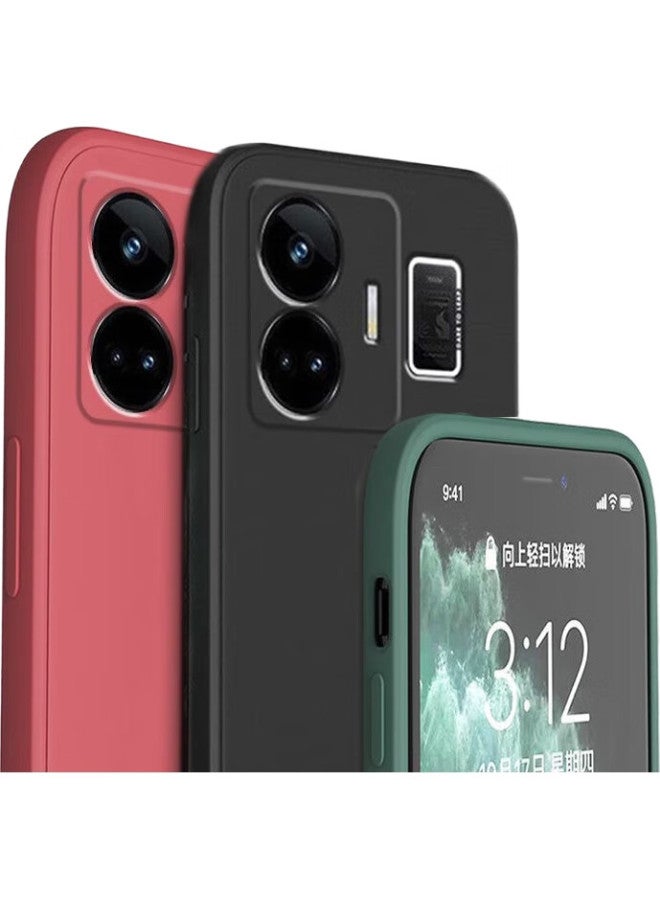 MAIKUQI حافظة هاتف Maikuqi Zhenwo Gt Neo5، غطاء واقي Realme Gt Neo5، تغطية كاملة من السيليكون السائل، مضاد للأوساخ، مضاد لبصمات الأصابع، رفيع للغاية، حافظة ناعمة مضادة للصدمات، أسود كلاسيكي - Image 3