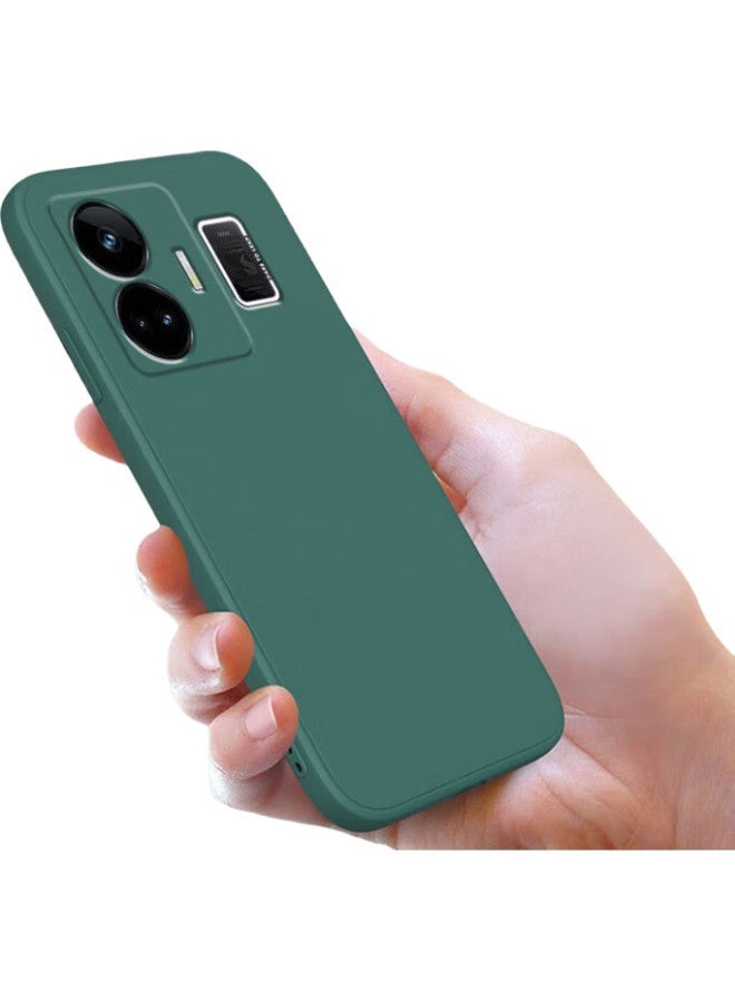 MAIKUQI حافظة هاتف Maikuqi Zhenwo Gt Neo5، غطاء واقي Realme Gt Neo5، تغطية كاملة من السيليكون السائل، مضاد للأوساخ، مضاد لبصمات الأصابع، رفيع للغاية، حافظة ناعمة مضادة للصدمات، أسود كلاسيكي - Image 1
