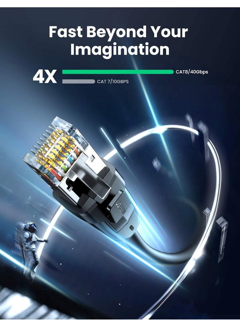 يو جرين UGREEN Cat 8 Pure Copper Patch Cord 5m (Black) - Image 4