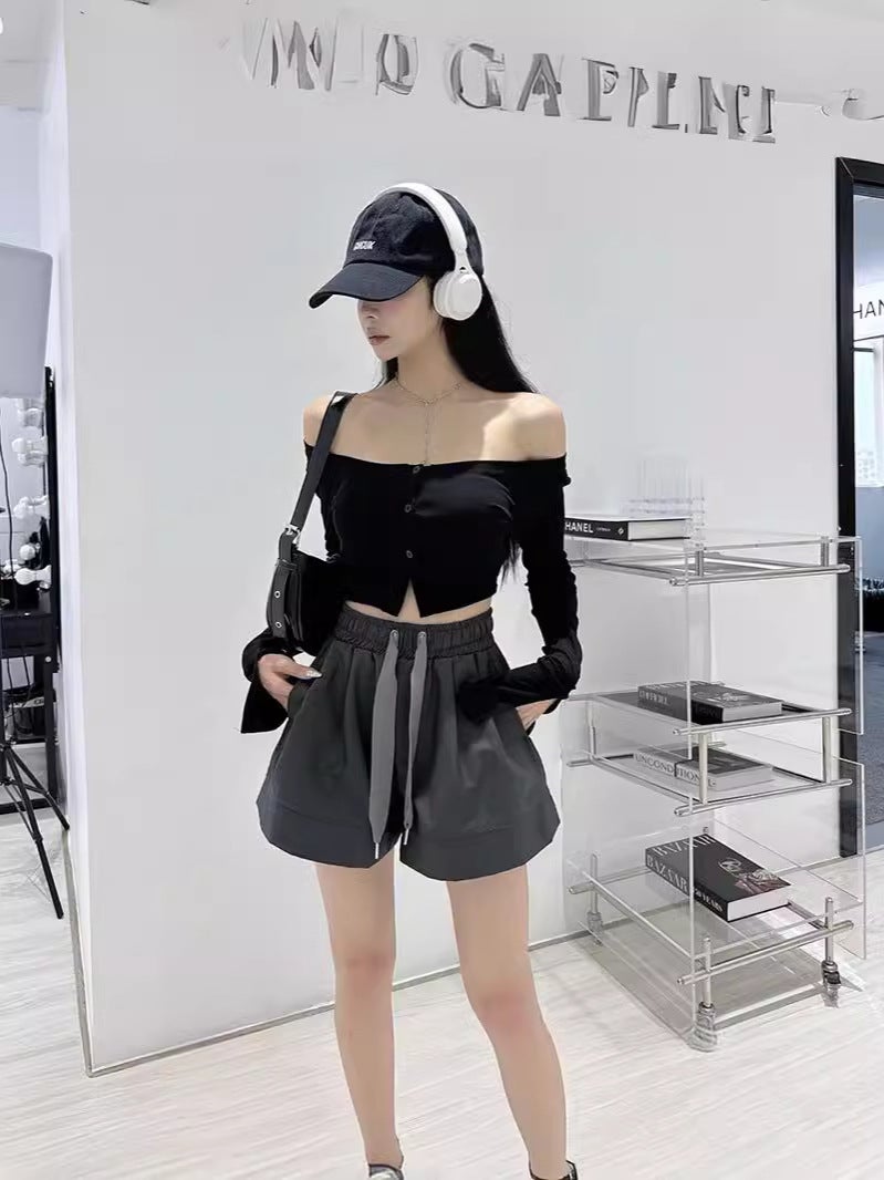 [Real S Twill Silk] Elastic High Waist Wide Leg Pants Children'S Summer Loose Slimming Thin Casual Shorts - Image 5