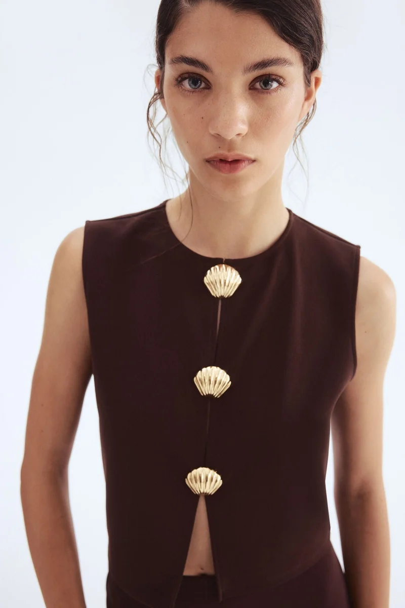 H&M Button-decorated top